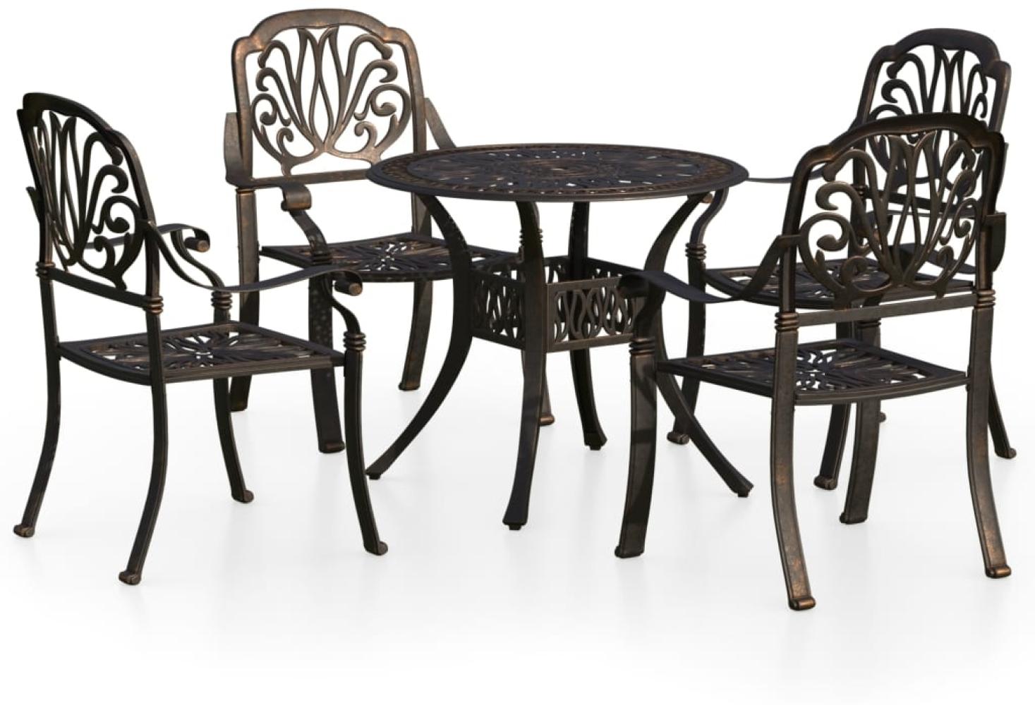 vidaXL 5-tlg. Bistro-Set Aluminiumguss Bronzen 3070601 Bild 1