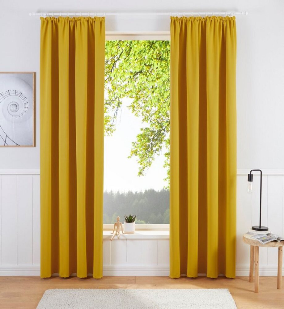 my home Gardine SOLA, Kräuselband (1 St), verdunkelnd, Polyester, Breite:130 cm oder 270 cm,1 Schal, einfarbig, Verdunkelung, Überbreite Bild 1