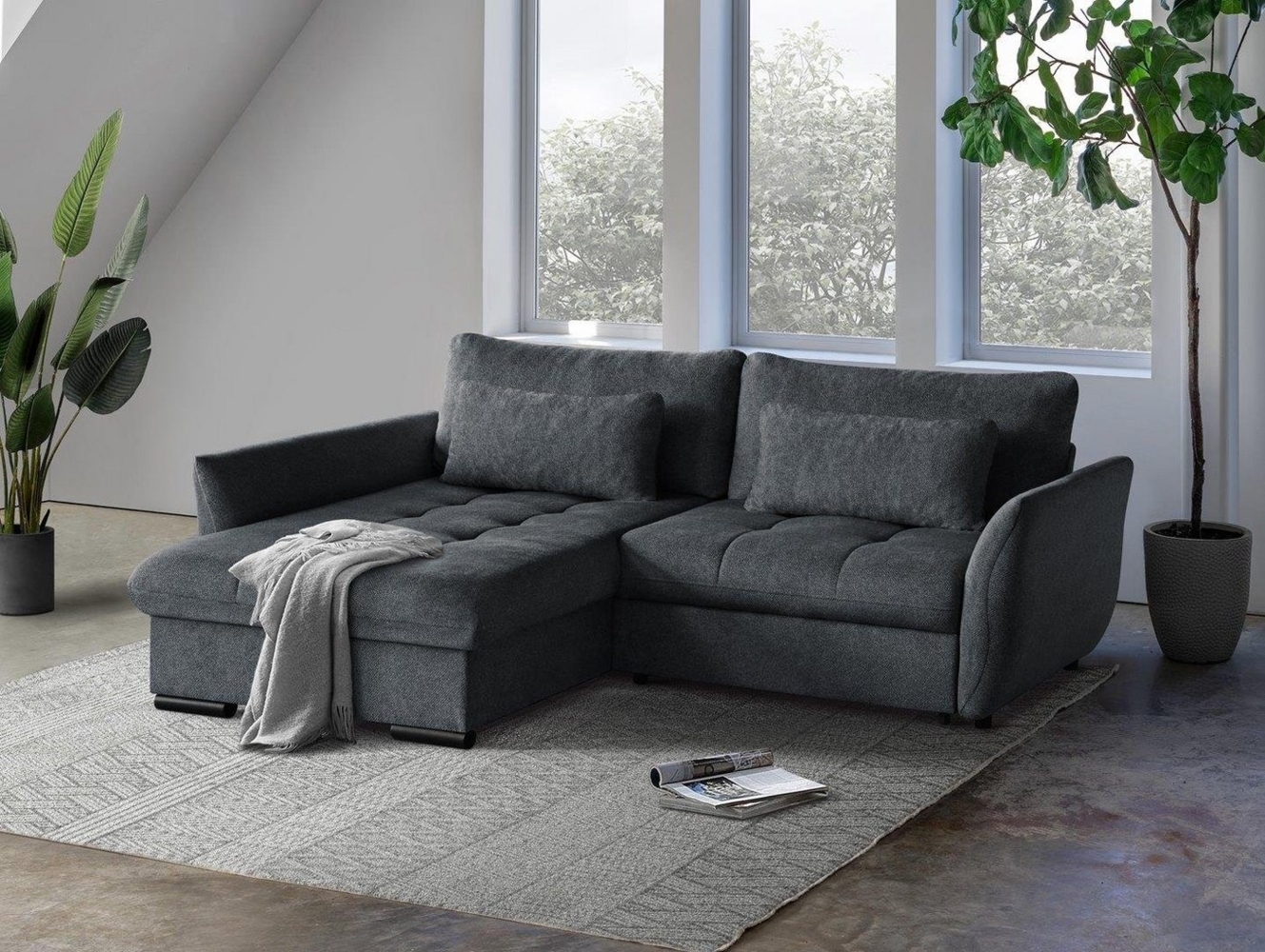 Beautysofa Ecksofa Caro, Lieferung beinhaltet die Einbringung in die Wohnung, 240 cm Corner Sofa, stilvoll Wohnzimmerecke Bild 1