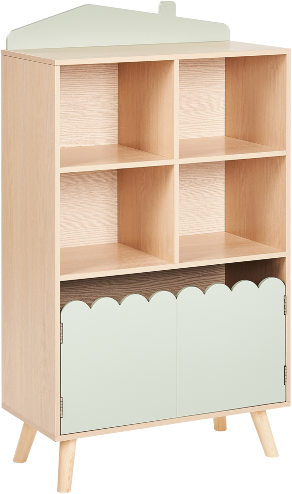 Bücherregal mit 2 Fächern Holzwerkstoff Heller Holzfarbton LACKEY Bild 1