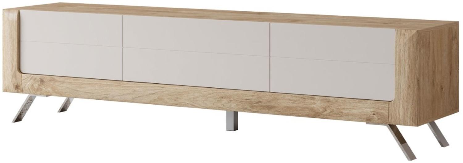 Lowboard TV-Unterschrank Kleve 199x48x52cm Eiche Harbor Gold Kashmir 2-türig Bild 1