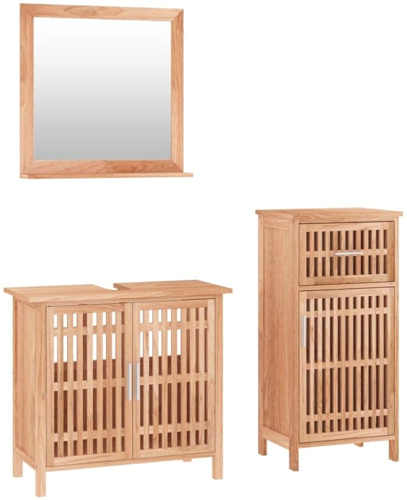vidaXL 3-tlg. Badmöbel-Set Massivholz Nussbaum 3185784 Bild 1