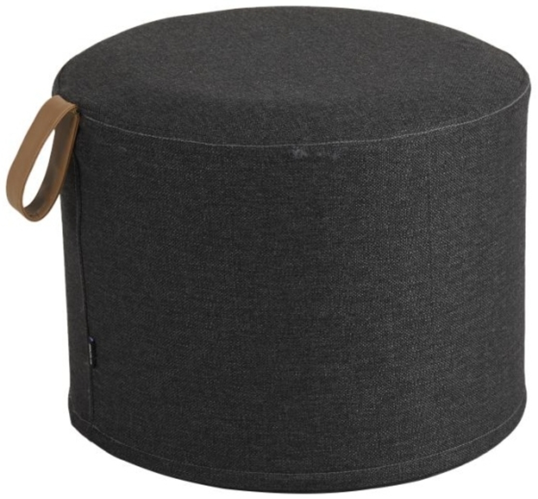 Pouf Kotte aus Olefin Stoff, Anthrazit, 50x50x40 cm Bild 1