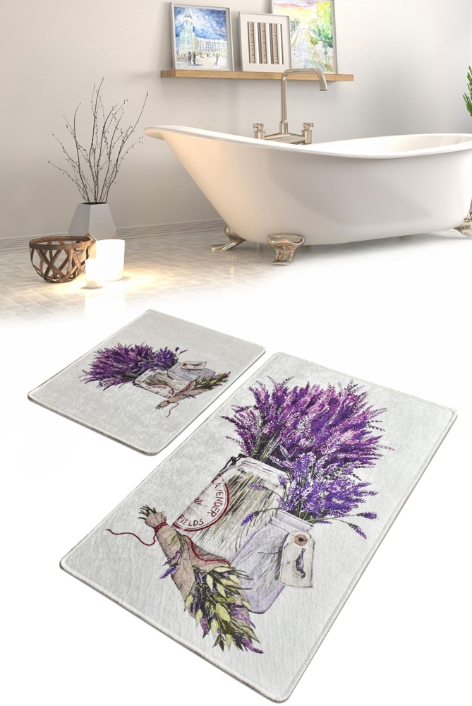 Badematten-Set (2 Stück), 'Purpura', Mehrfarbig Bild 1