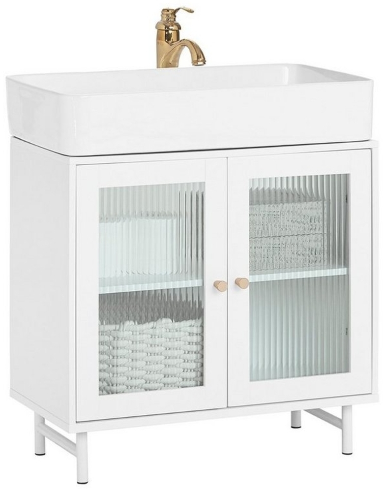 SoBuy Waschbeckenunterschrank BZR115 Badschrank Badezimmerschrank Waschtisch Unterschrank Badmöbel Bild 1