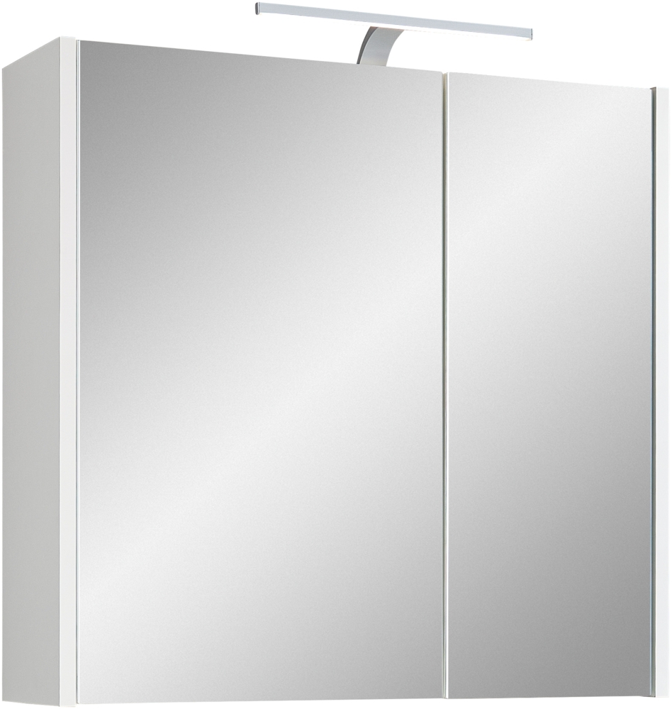Saphir Badezimmerspiegelschrank Spiegelschrank Quickset 100, 2 Türen, 67,2cm breit, LED-Aufsatzleuchte inkl. Schalter und Steckdose Bild 1