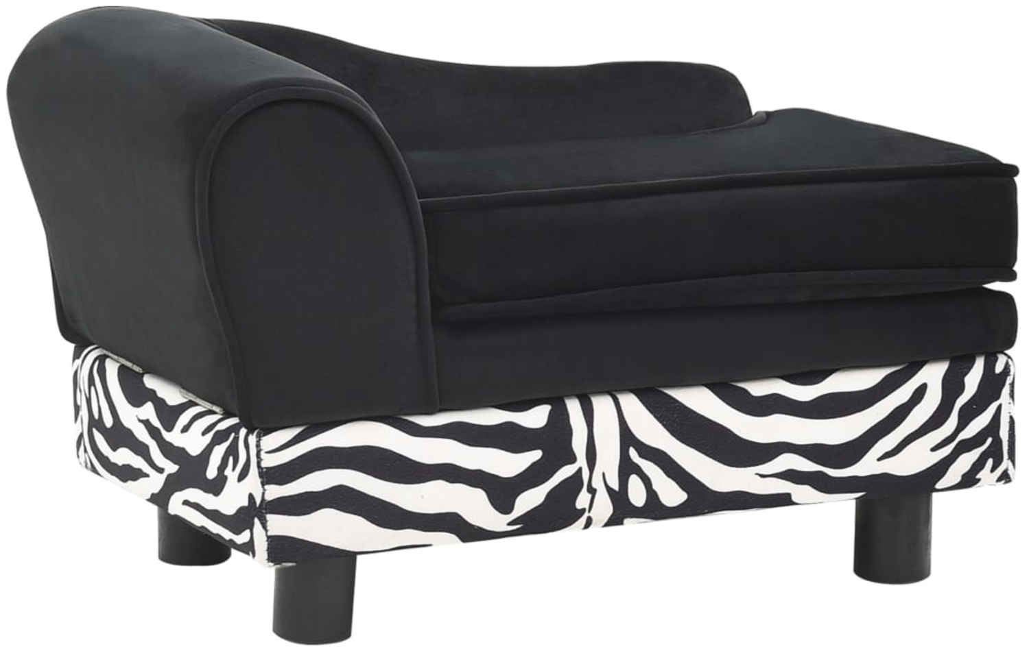 vidaXL Hundesofa Schwarz 57x34x36 cm Plüsch 170939 Bild 1