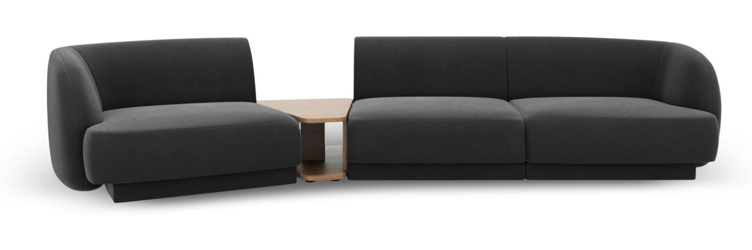 Micadoni Modulares Sofa Miley 3-Sitzer Links Samtstoff Grau Bild 1