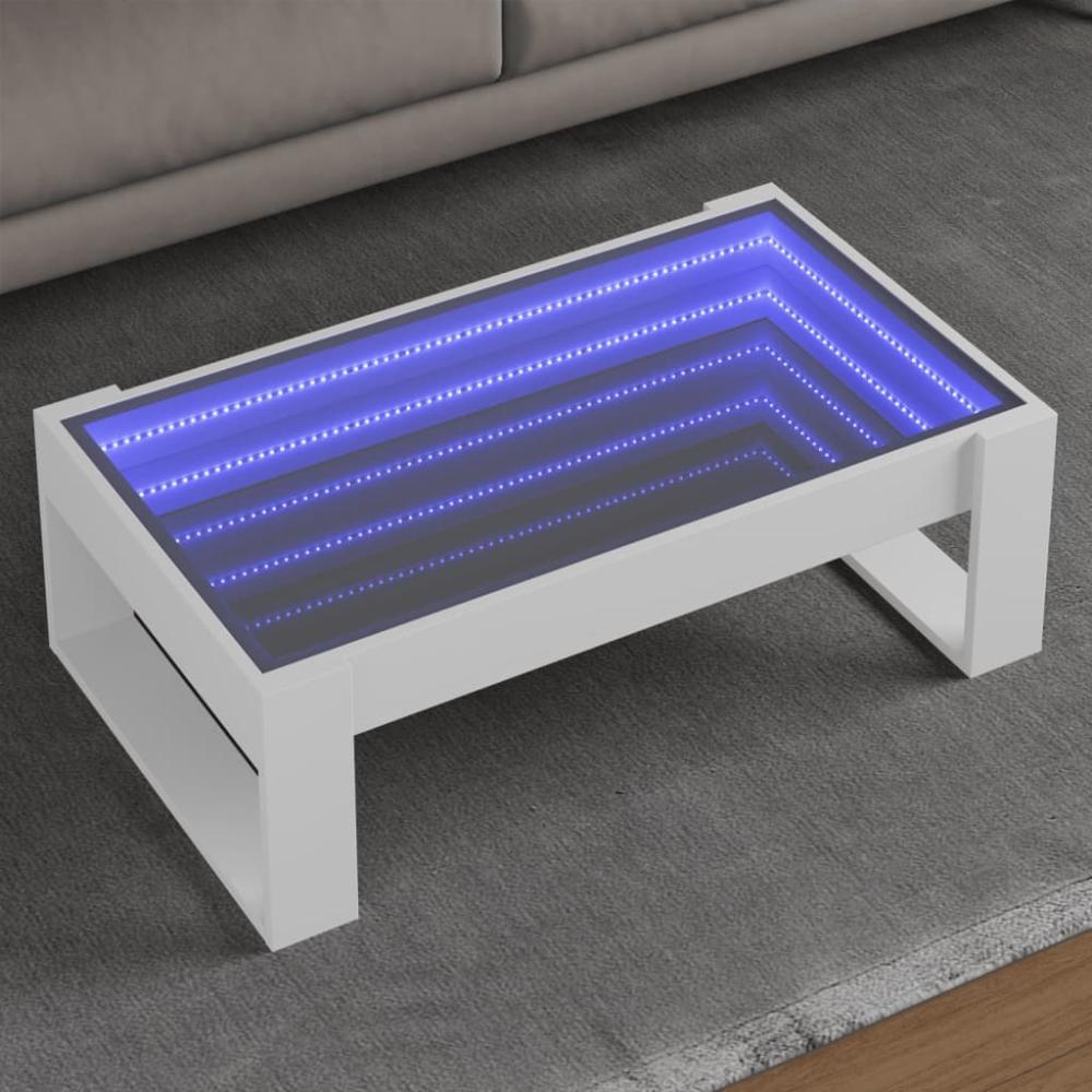 vidaXL Couchtisch mit Infinity-LED Weiß 90x53x30 cm 847637 Bild 1