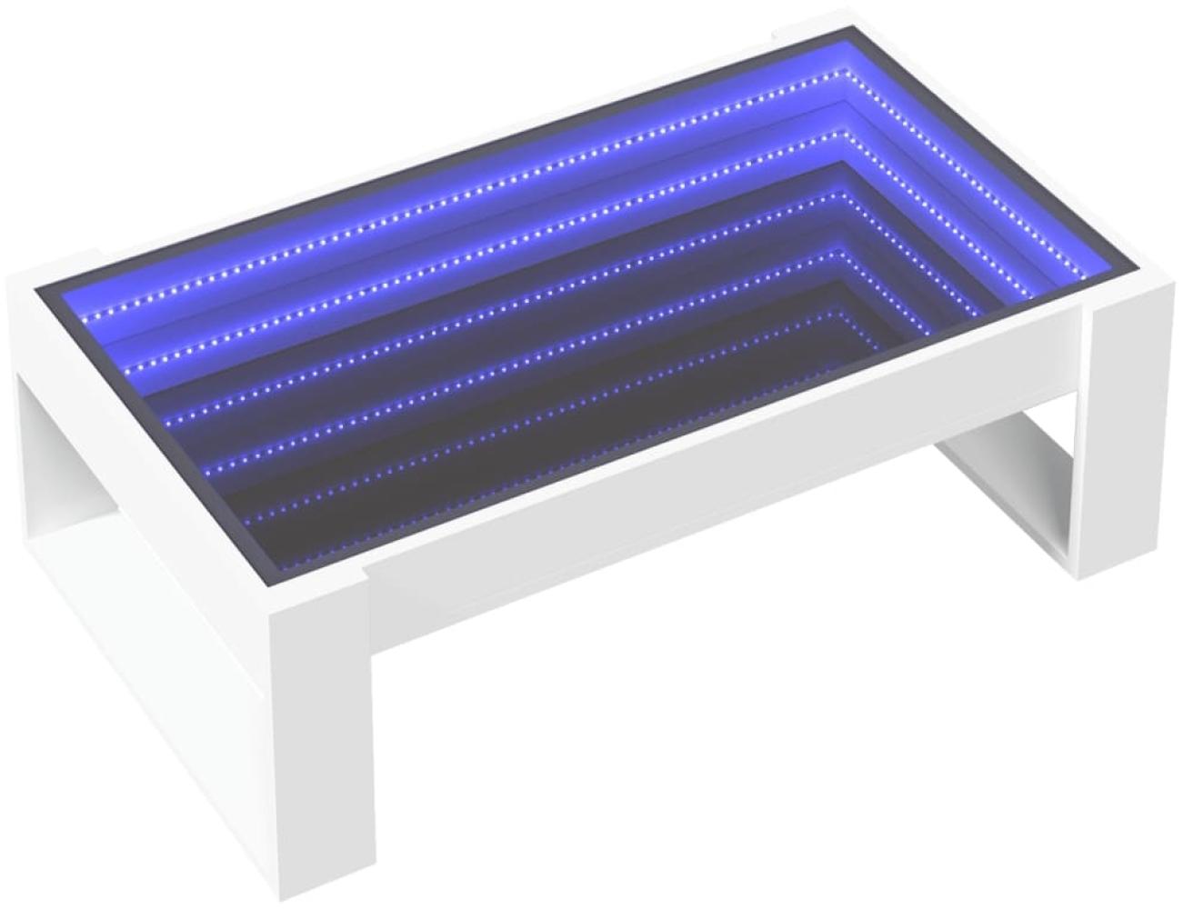 vidaXL Couchtisch mit Infinity-LED Weiß 90x53x30 cm 847637 Bild 1