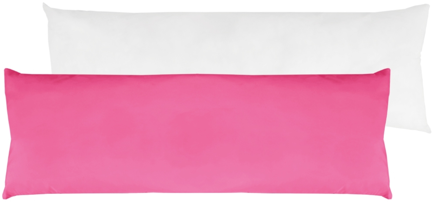 Seitenschläfer Kissenhülle Kissenfüllung Körperkissen, bequem und anschmiegsam in vielen verschiedenen Farben erhältlich (ca. 40x120cm + Kissenfüllung / pink - rosa) Bild 1