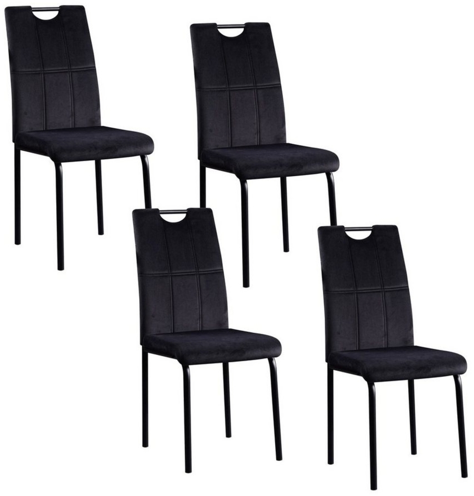 HTI-Living Esszimmerstuhl Stuhl Denton Velvet Schwarz (Set, 4 St), Esszimmerstuhl Samt Bild 1