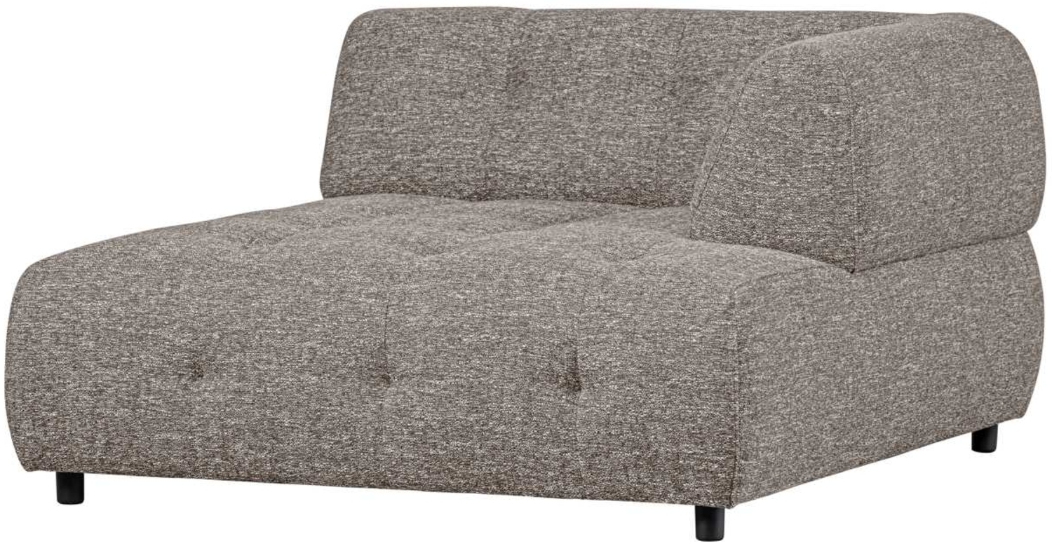 Modulsofa Louis Chaiselongue aus grobmaschigen Stoff Rechts, Braun Bild 1