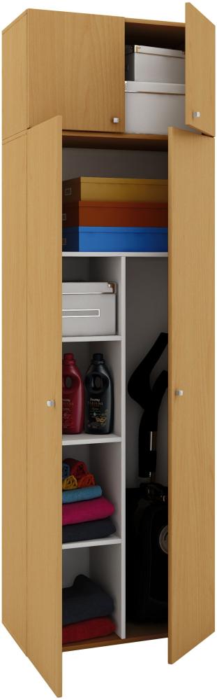 Mehrzweckschrank Kleiderschrank Hochschrank Garderobe Flur Schrank Buche Dekor Bild 1