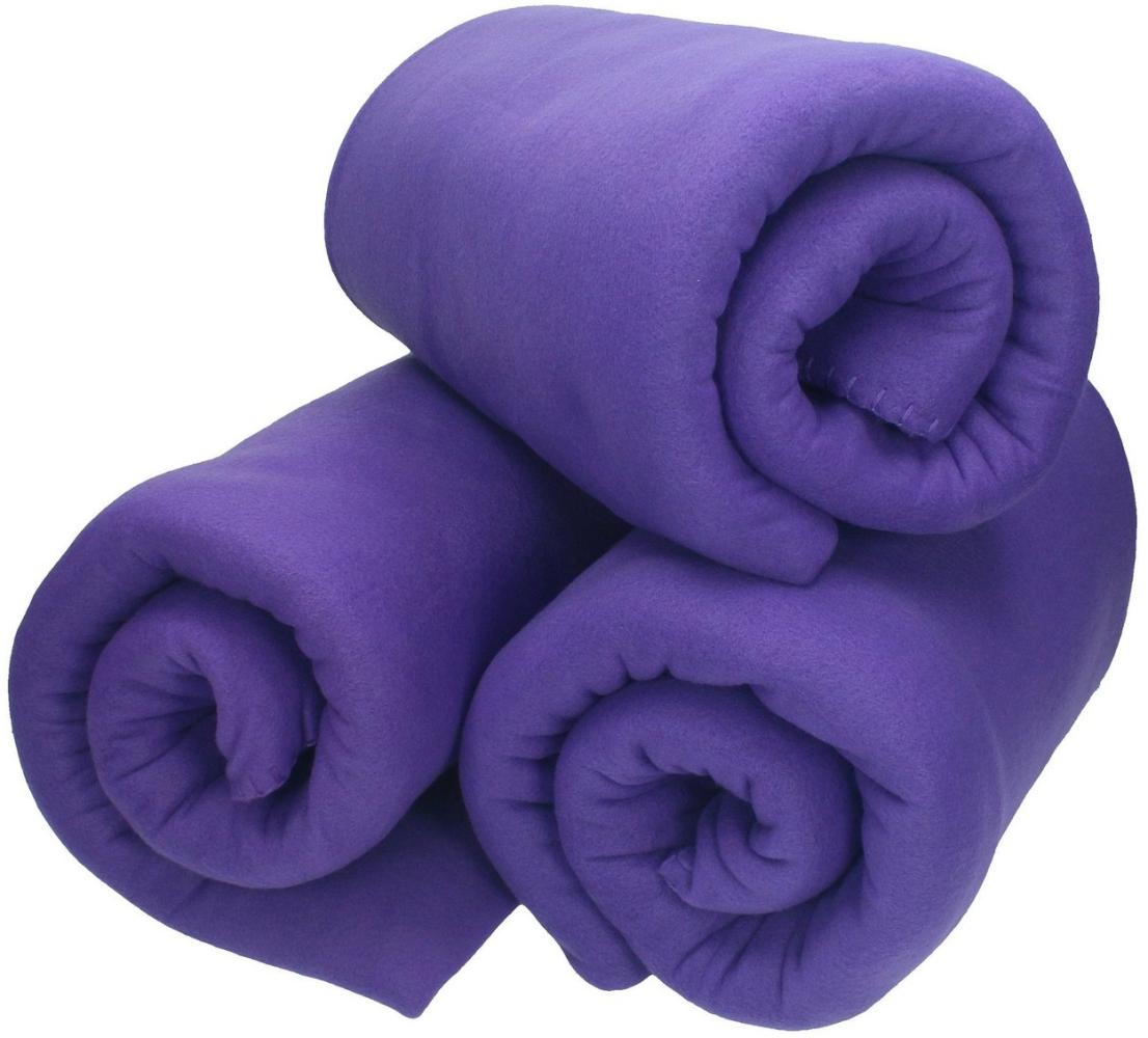Wohndecke 3 Stück Fleecedecke Kuscheldecke Sofadecke Größe 130x170 cm, Betz, Qualität 180 g/m² Bild 1