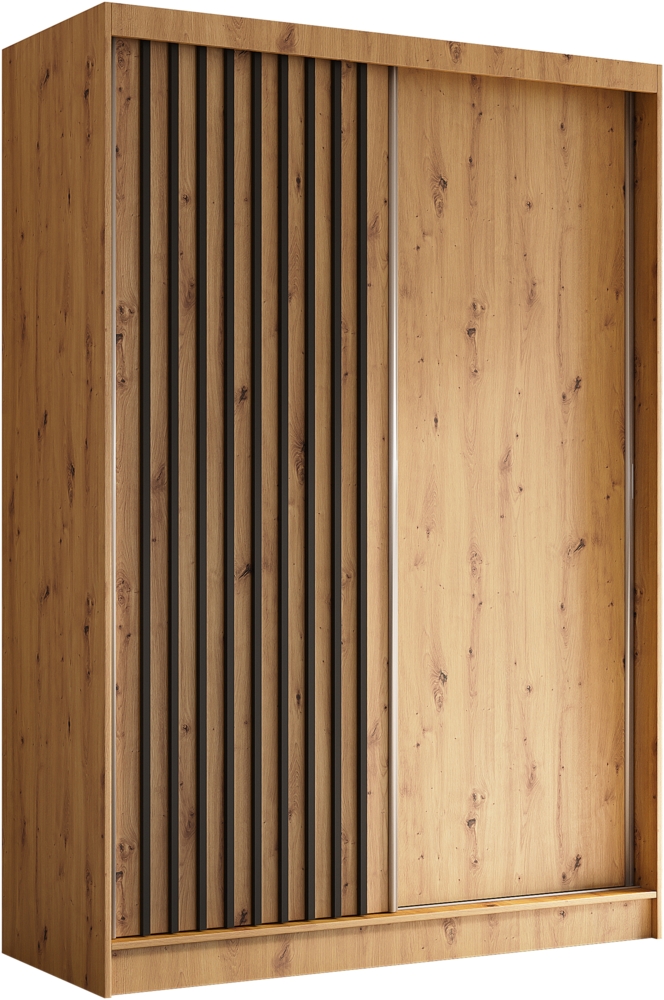 AX LIVING Cabinio Kleiderschrank 150 Breite Artisan Eiche mit Schwarz Bild 1