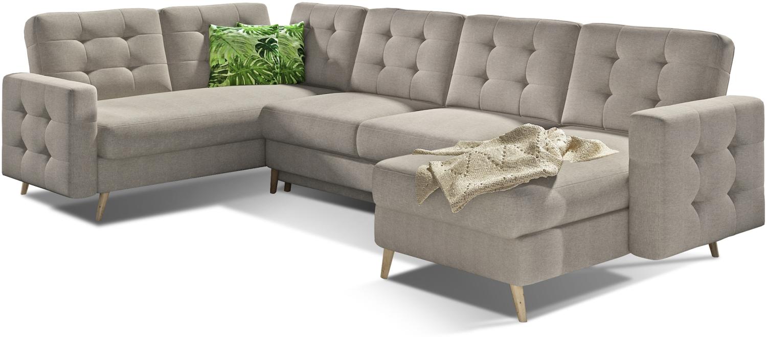 Asgard U, Ecksofa, Eckcouch, Beige Bild 1