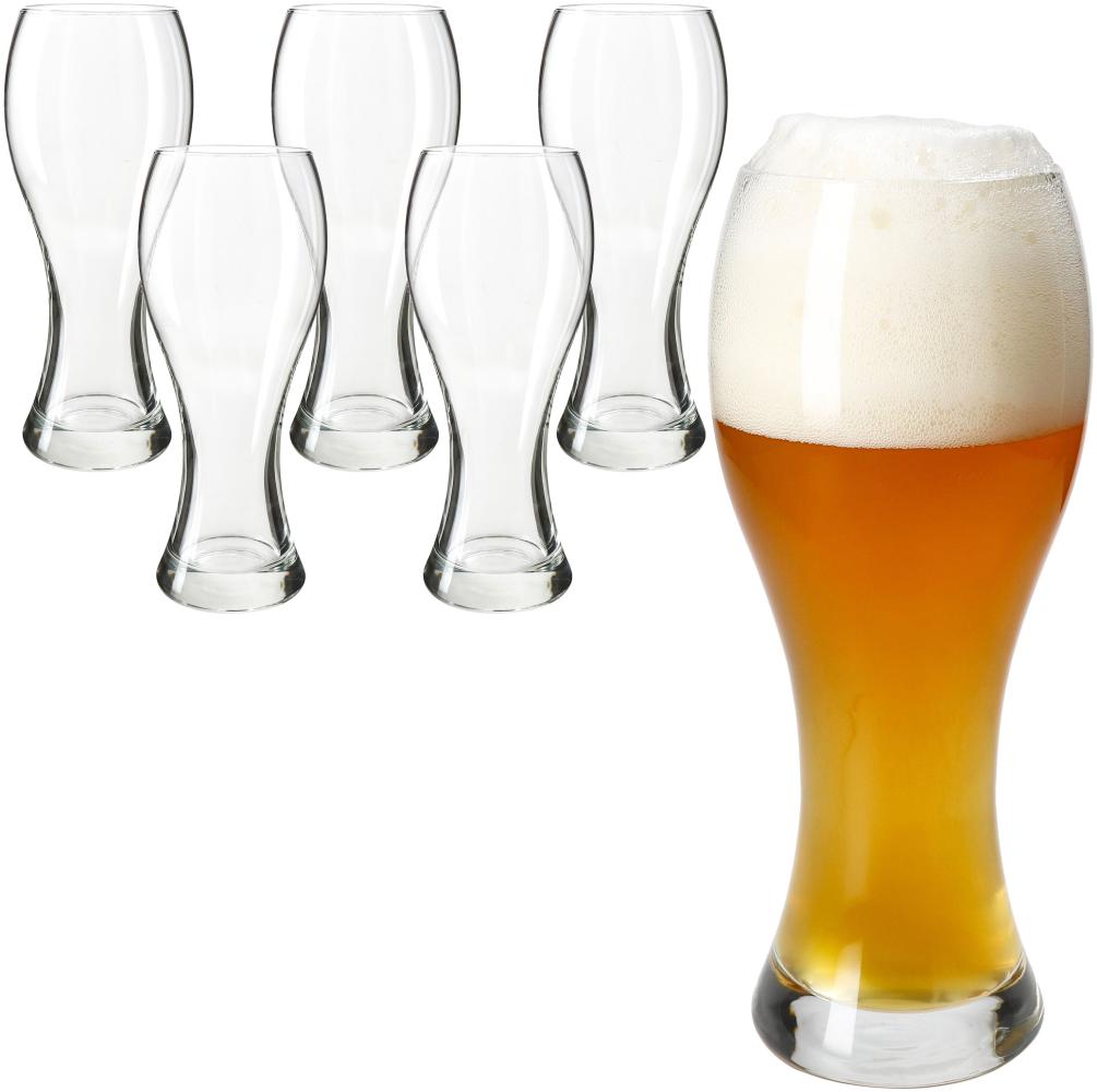 6er Set Weizenbiergläser klar 0,5L Weißbier-Glas klassisch Hefeweizen Bier-Glas Bild 1