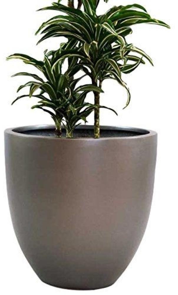 Pflanzkübel Blumenkübel Blumentopf Fiberglas rund konisch anthrazit metallic D60xH60cm Bild 1