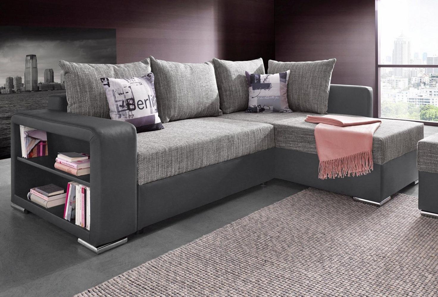 COLLECTION AB Ecksofa John L-Form, mit Bettfunktion, Bettkasten und integriertem Regal Bild 1