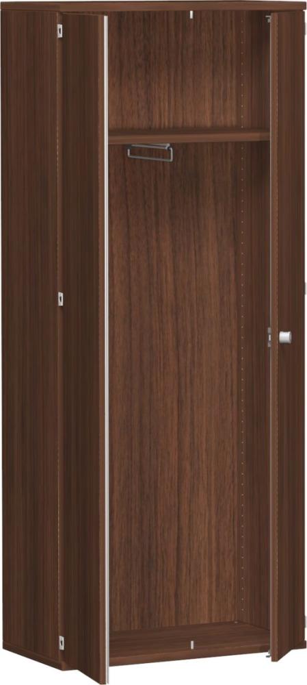 Garderobenschrank mit ausziehbarem Garderobenhalter, 80x42x192cm, Nussbaum Bild 1