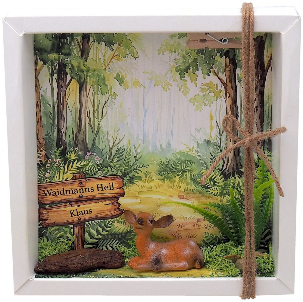 ZauberDeko Geschenkbox Geldgeschenk Verpacken Jäger Rehkitz Gutschein Jagd Geschenk MIT NAMEN Bild 1