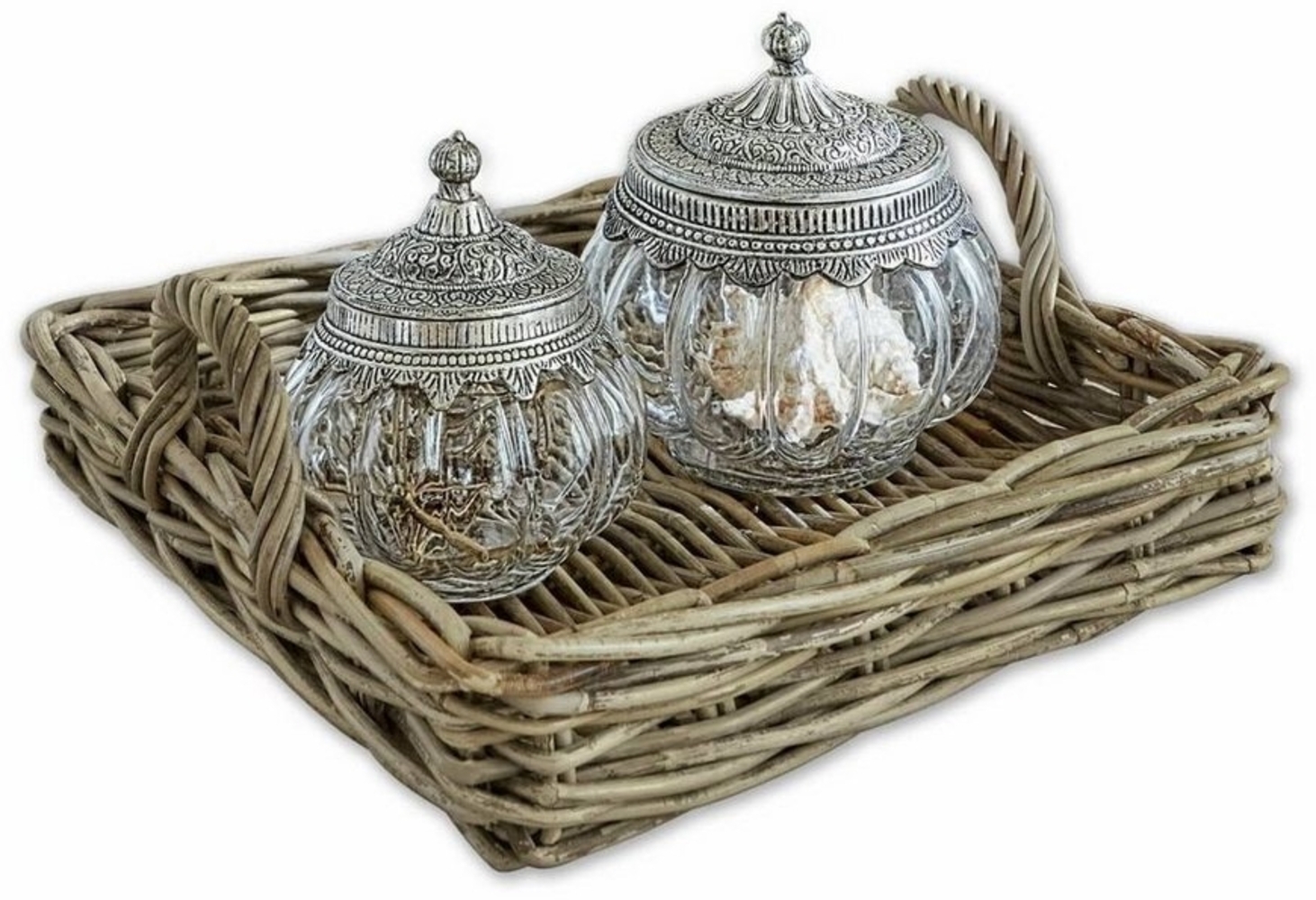 Mirabeau Tablett Tablett Korovu braun, 100% Rattan Bild 1