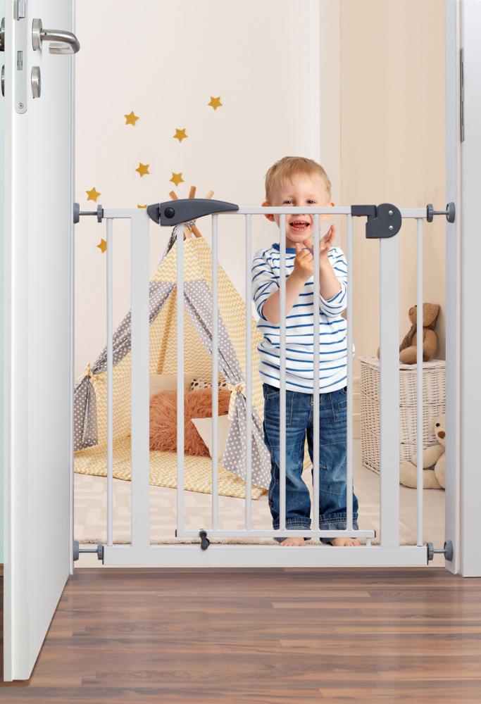 BabyGO Schutzgitter, für Türbreiten 76 bis 80 cm, Weiß Bild 1