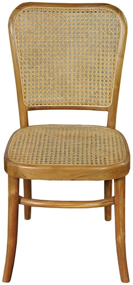 Stuhl SIT&CHAIRS Teakholz und Rattan 44 x 53 x 93 cm Bild 1