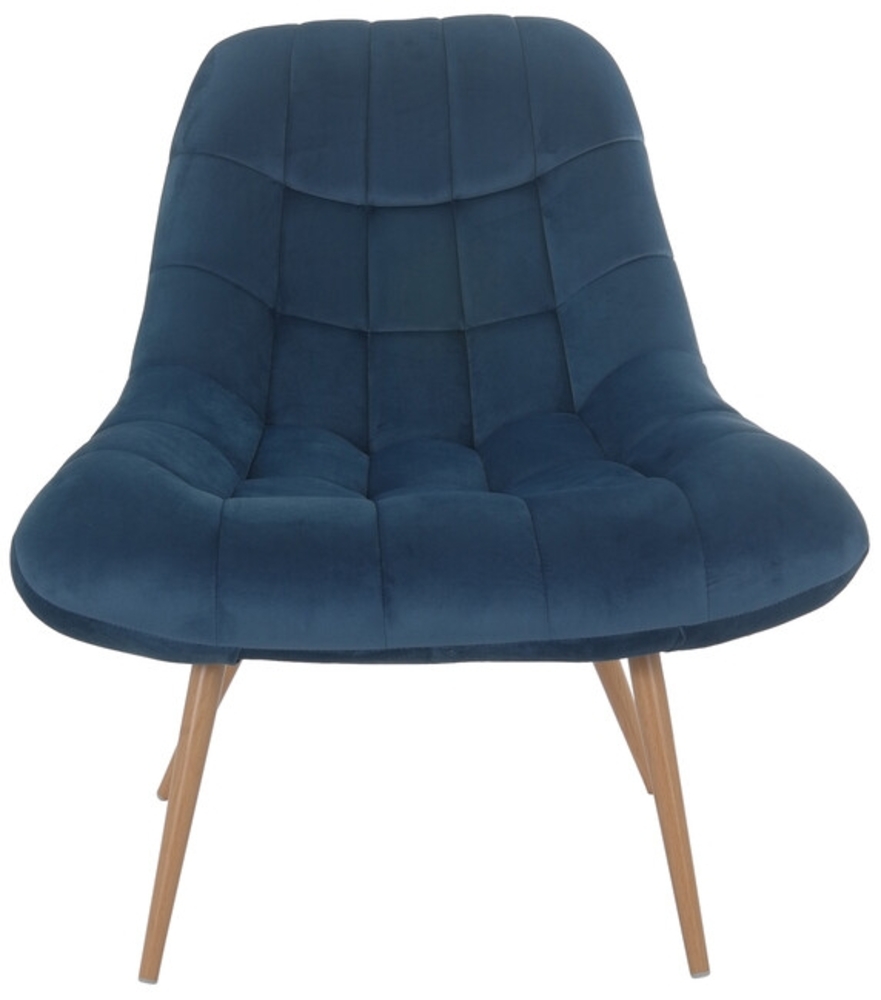 Sessel XXL Metall und Polyester Blau Bild 1