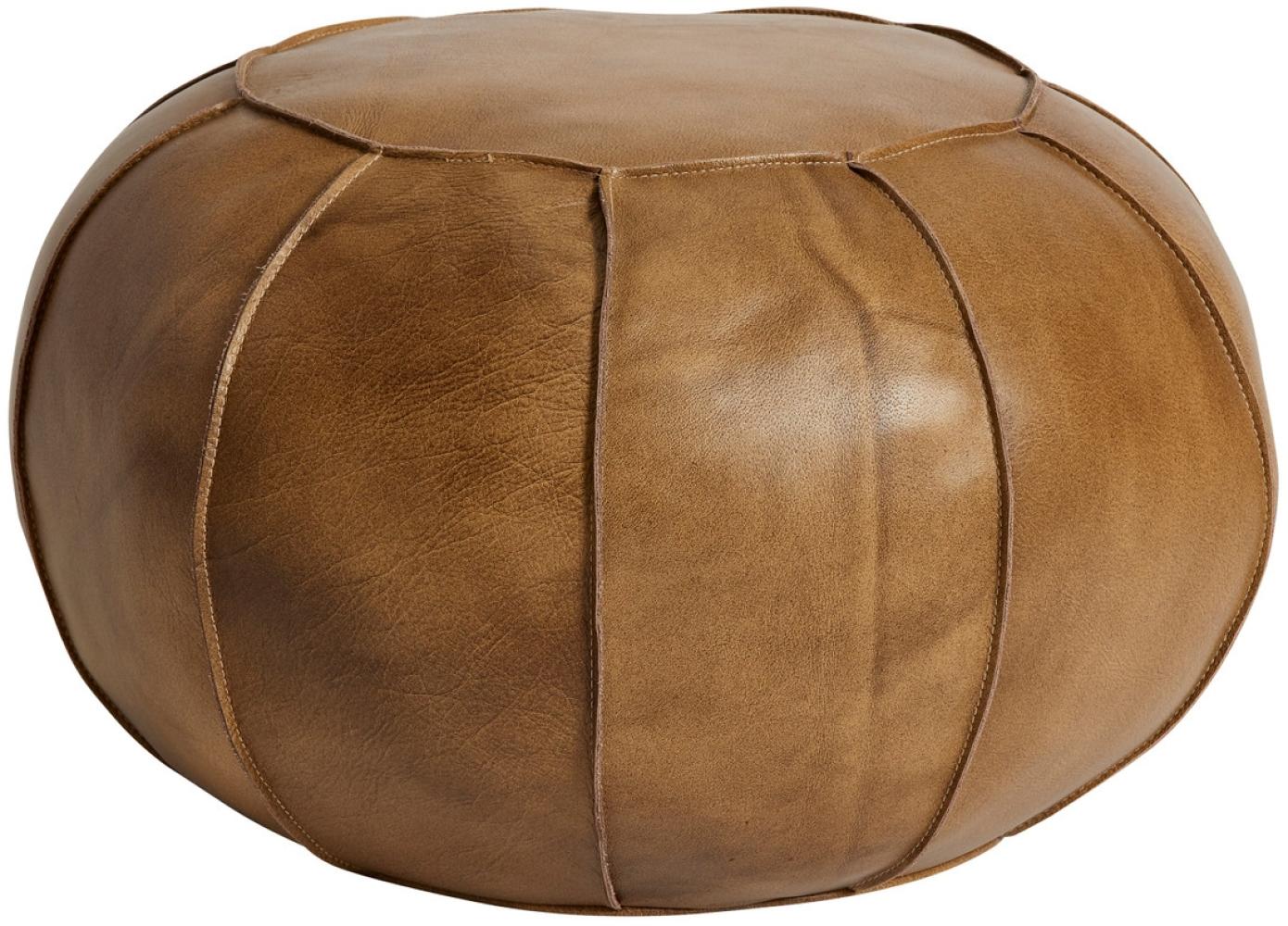Pouf Sitzkissen Casablanca aus Büffelleder in Patina-Braun Bild 1