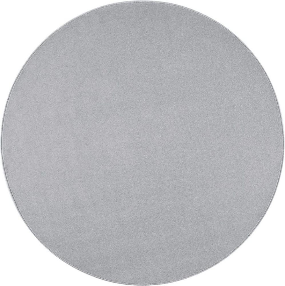 Kurzflor Teppich Nasty, rund - silber - 200 cm Durchmesser Bild 1