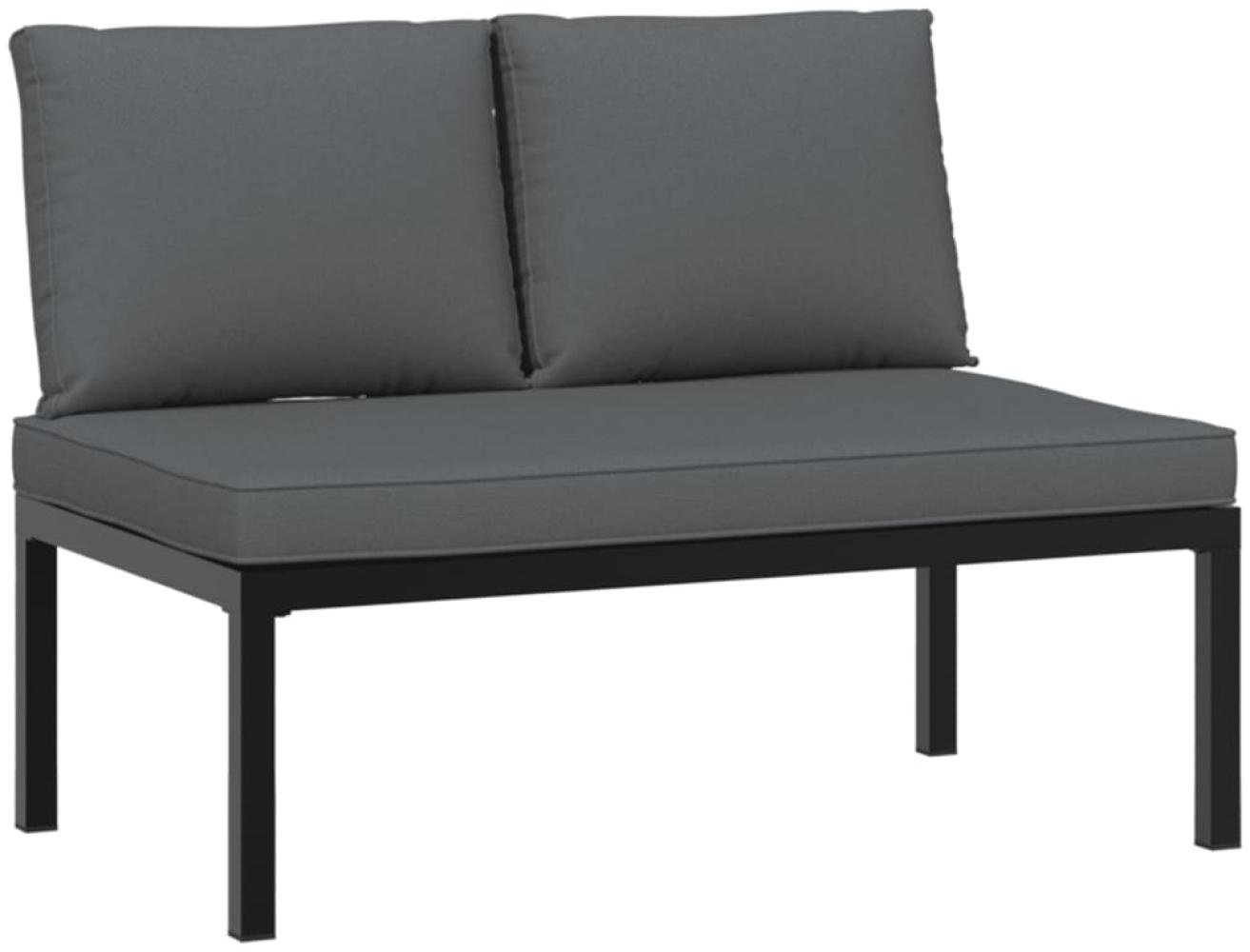 vidaXL Gartenbank mit Kissen Schwarz Aluminium 4008570 Bild 1