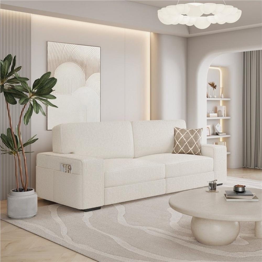 Yaheetech Sofa, Polstersofa aus Cordstoff mit Abnehmbare Kissen und Rückenlehnen Bild 1