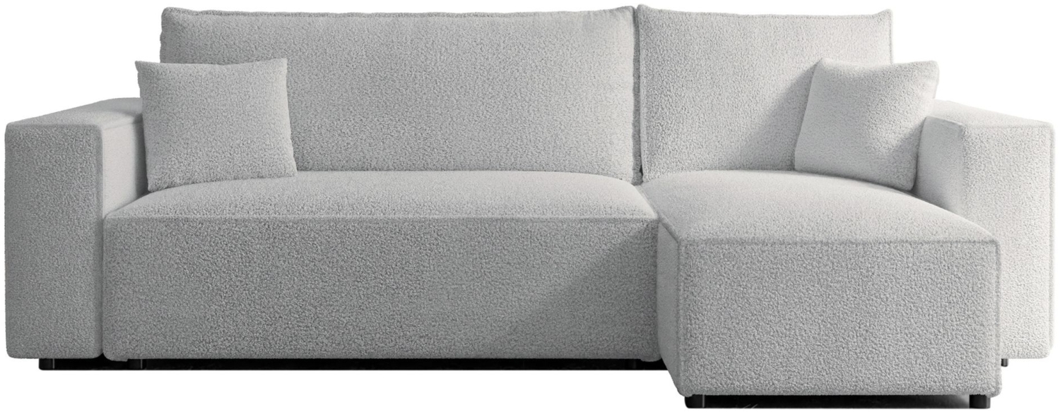 Selsey 'Scarlo' Ecksofa mit Schlaffunktion, Stauraum und Bouclé-Bezug, hellgrau, 83 x 244 x 145 cm Bild 1