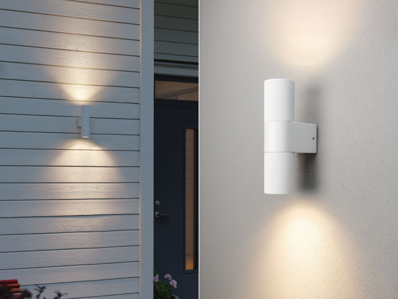 KONSTSMIDE Temi Außenwandleuchte weiß IP54 GU10 up down 6,5 x 11,5 x 23,5 cm Bild 1