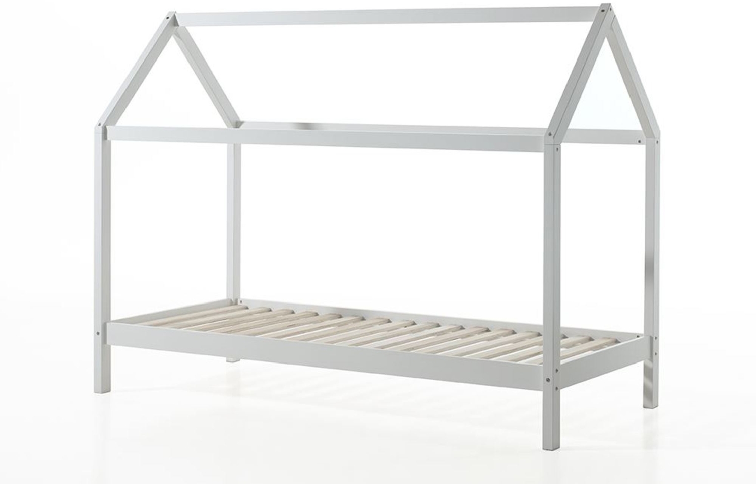 Hausbett Kapua 208x98x159 Kinderbett Massivholz Weiß Bild 1