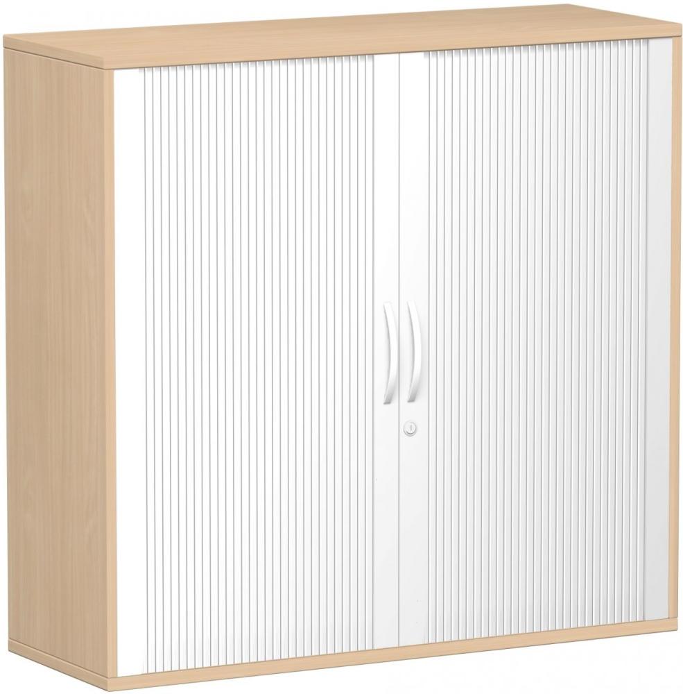 Querrollladenschrank Oberboden 25 mm, 120x42x118cm, Silber Buche Bild 1