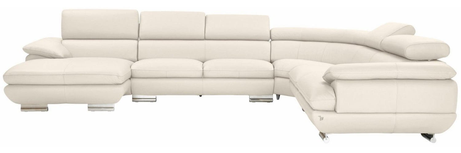 CALIA ITALIA Wohnlandschaft Magic, italienisches Sofa zum Träumen, erstklassiger Sitzkomfort, verstellbaren Kopfstützen zum Relaxen, in 2 Lederqualitäten, U-Form Bild 1