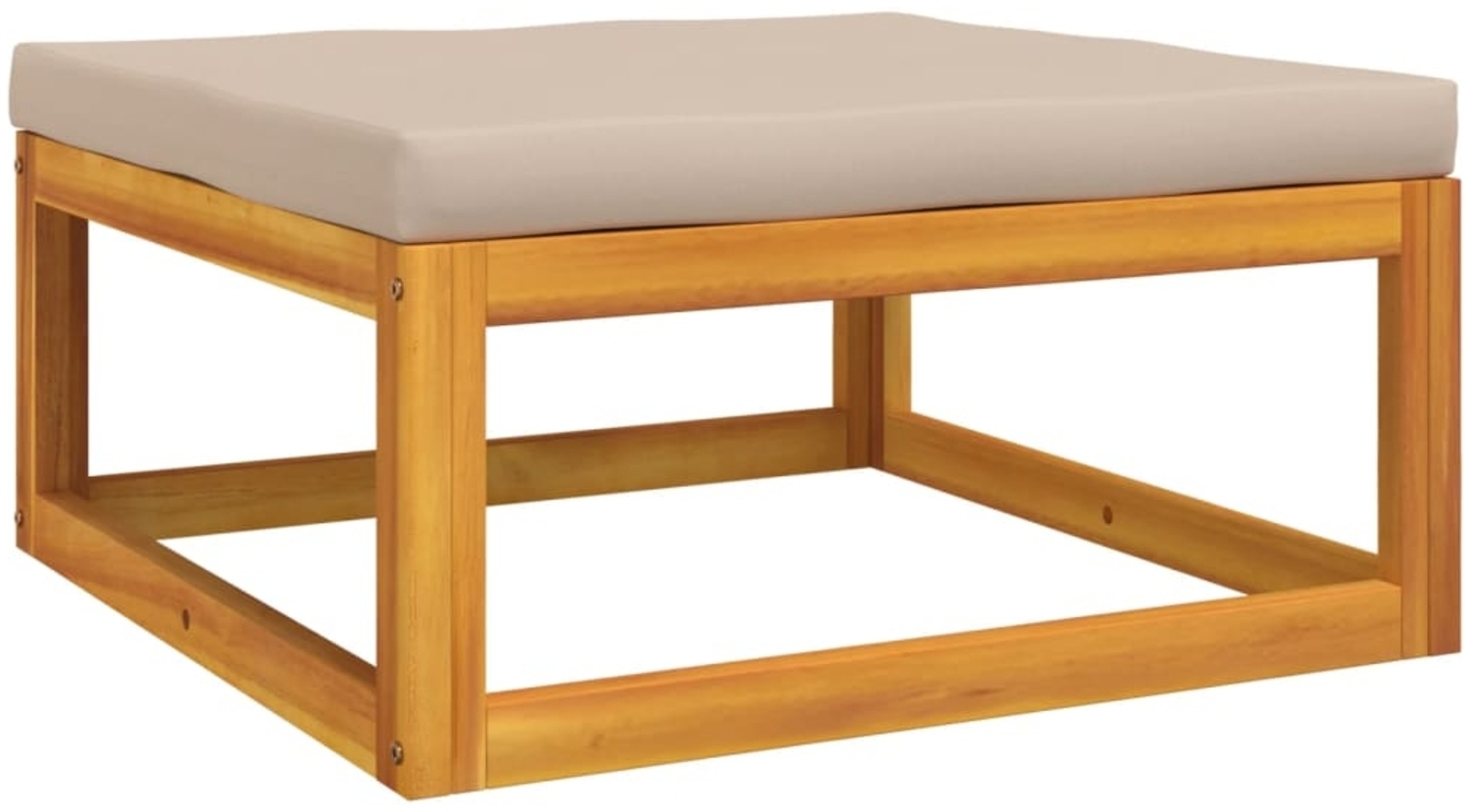 vidaXL Gartenhocker mit Kissen Taupe Massivholz Akazie 360006 Bild 1