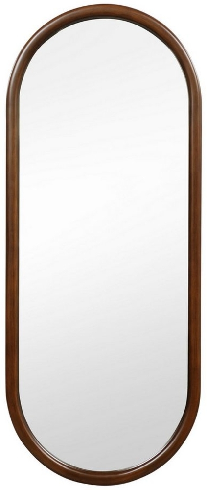 COSTWAY Wandspiegel, Ganzkörperspiegel mit Holzrahmen, Oval, 110x45cm Bild 1