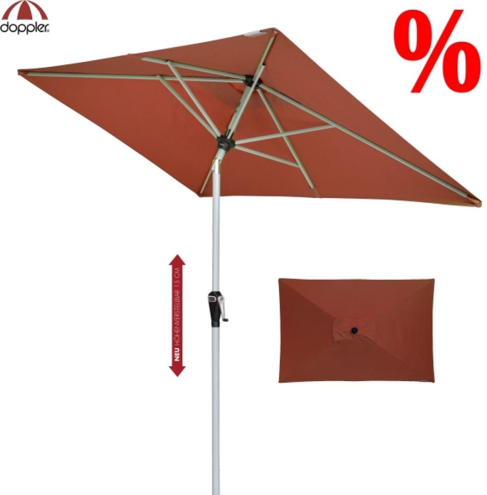 Doppler Kurbelschirm Active Auto Tilt 210x140cm Knicker höhenverstellbar Terracotta Bild 1