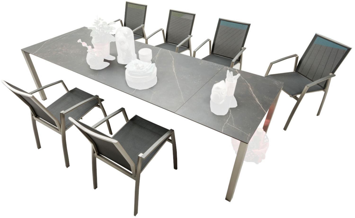 SIT Mobilia 7-tlg Sitzgruppe Etna/Argentina Edelstahl/Dekton/schwarz 210x95 cm Bild 1