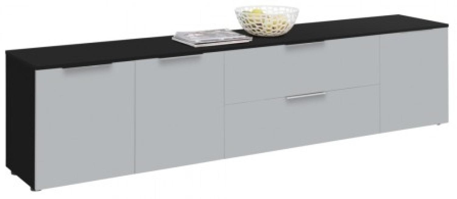 Maja Lowboard 7837 Anthrazit - Glas Seidengrau Matt Bild 1