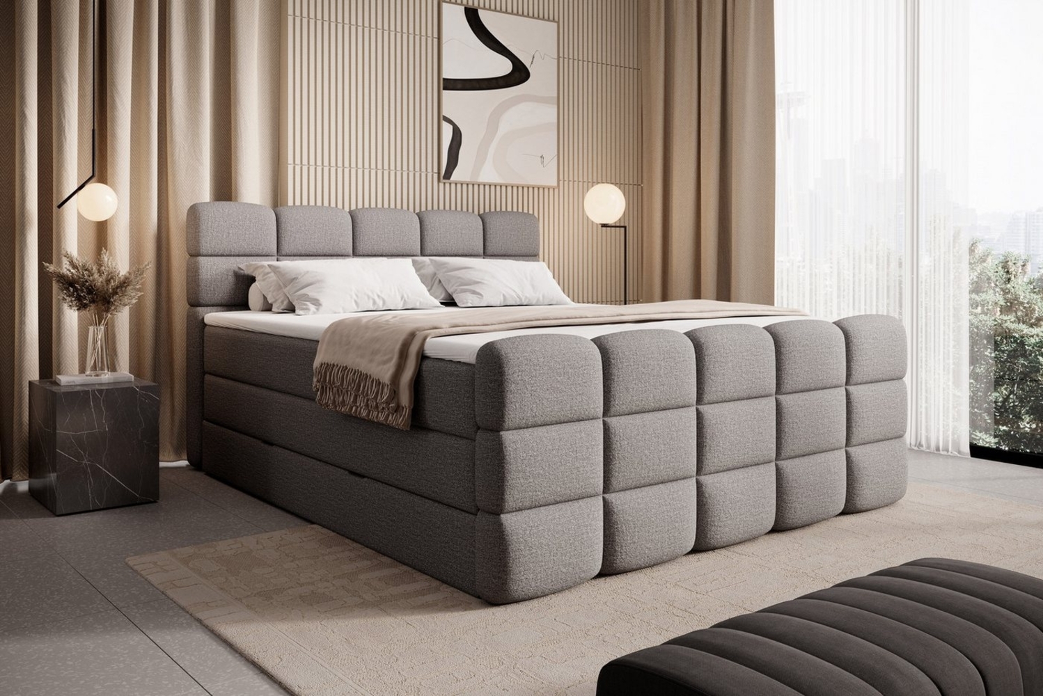 wonello Boxspringbett Carenzo, Doppelbett mit Bettkasten, wahlweise mit wonello premium Topper Bild 1