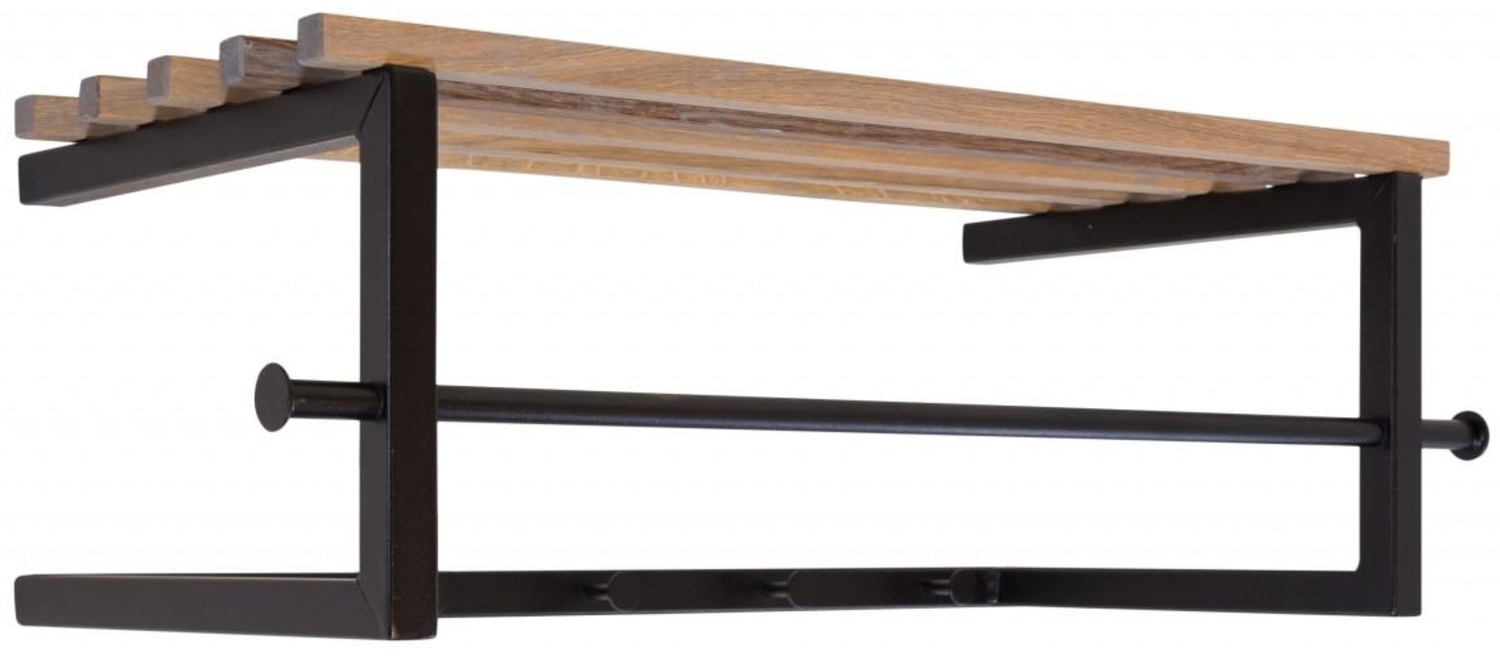 Garderobe Wandgarderobe MARCO mit Hutablage Metall Schwarz lackiert Bild 1