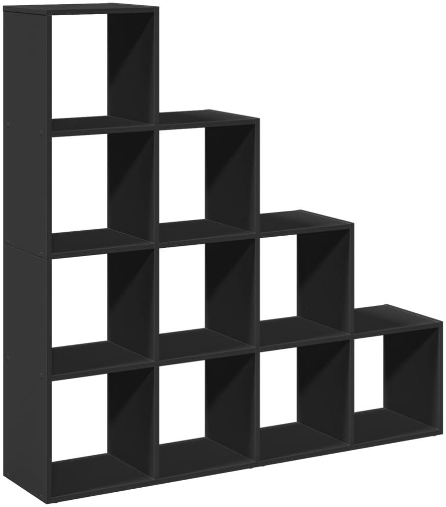 vidaXL Raumteiler-Bücherregal 4 Stufen Schwarz 131,5x29x131,5 cm 857968 Bild 1