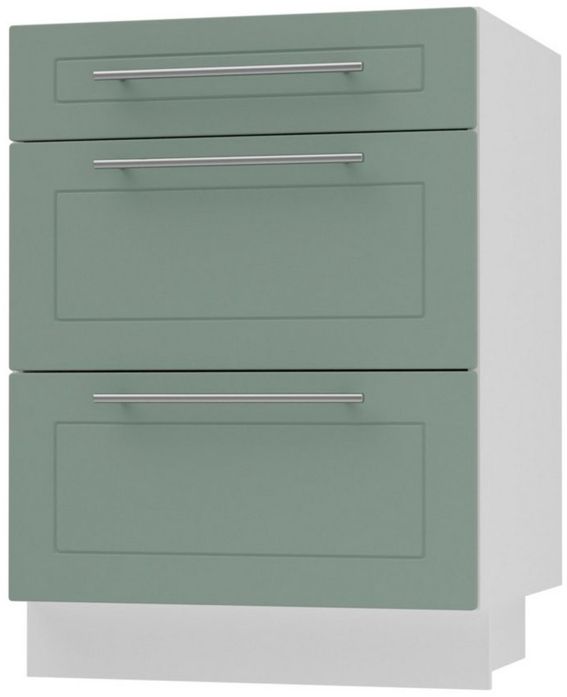 Schubladenunterschrank KVANTUM Teilauszug 60cm Korpus- & Frontfarbe wählbar Q-D3M/60 Bild 1