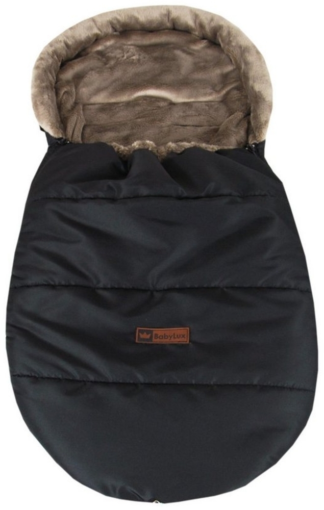 BabyLux Fußsack "Cozy" (für Kinderwagen, Buggy, Babyschalle, Winterfußsack Kinderwagenfußsack Babyfußsack), K26 - Schwarz / Beige Bild 1