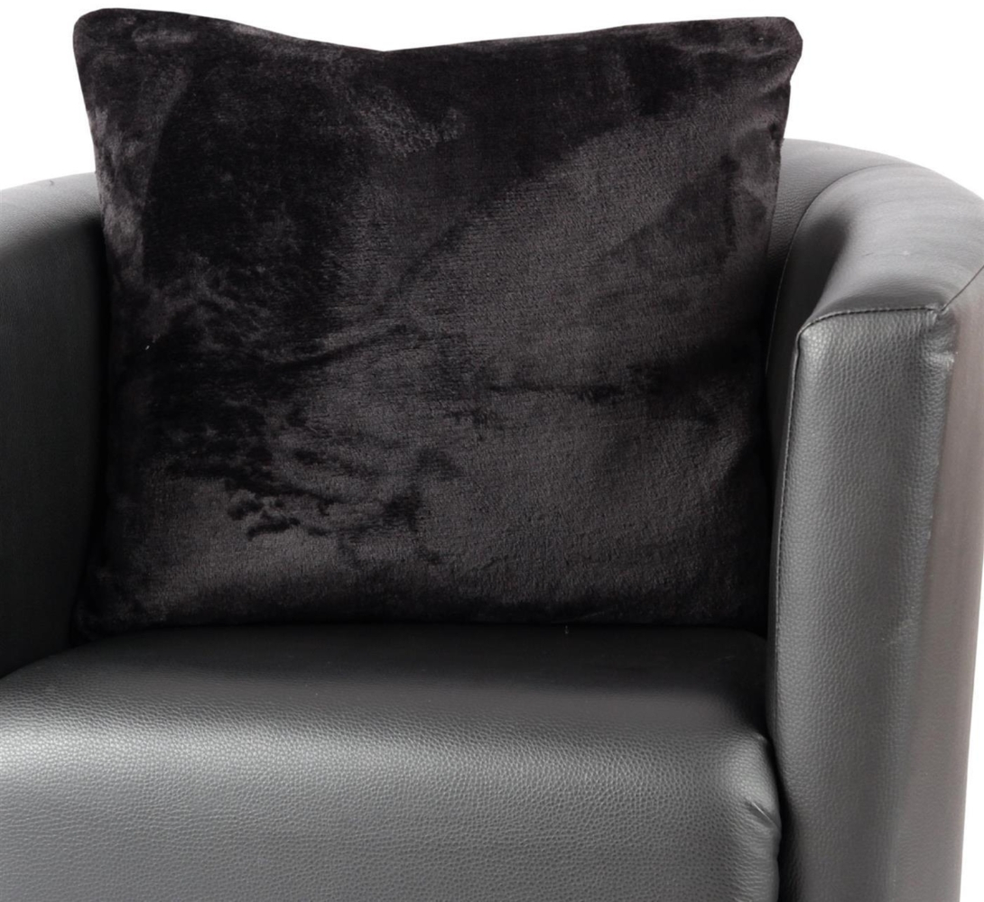 Kissenhülle Kuschel "Celina", in der Größe "45 x 45cm" - Schwarz - Kissenbezug mit Reißverschluss Bild 1